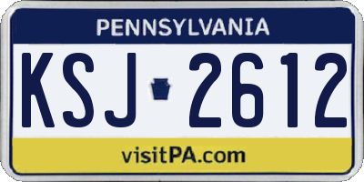 PA license plate KSJ2612