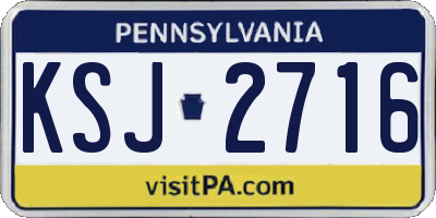 PA license plate KSJ2716
