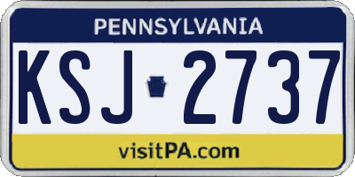 PA license plate KSJ2737