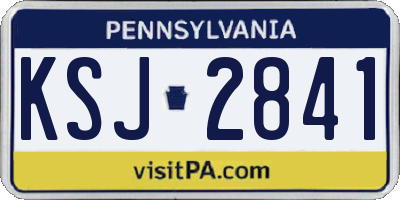 PA license plate KSJ2841