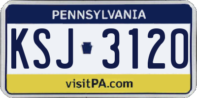 PA license plate KSJ3120