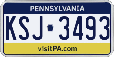 PA license plate KSJ3493