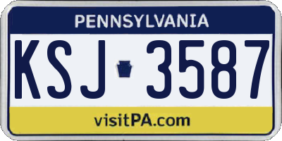 PA license plate KSJ3587
