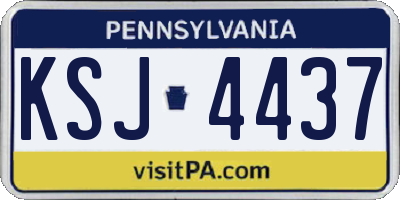 PA license plate KSJ4437