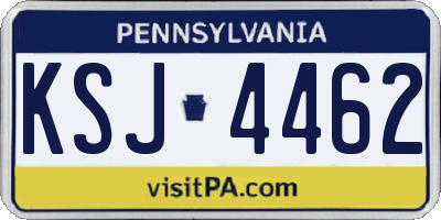 PA license plate KSJ4462