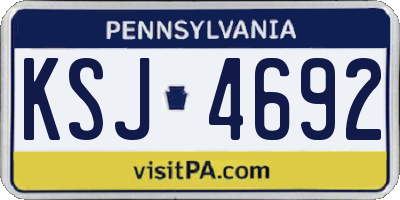 PA license plate KSJ4692