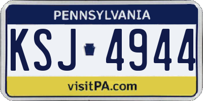 PA license plate KSJ4944