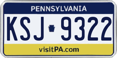 PA license plate KSJ9322