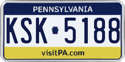 PA license plate KSK5188