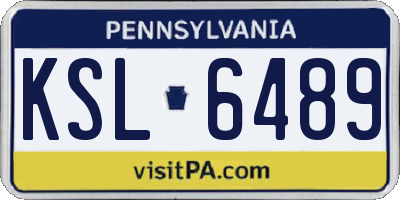 PA license plate KSL6489