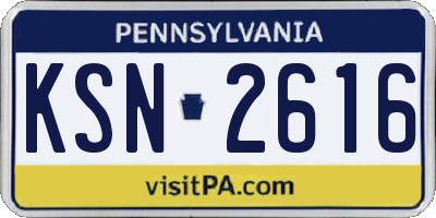 PA license plate KSN2616