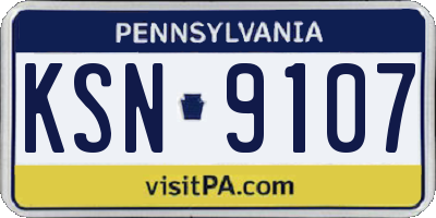PA license plate KSN9107