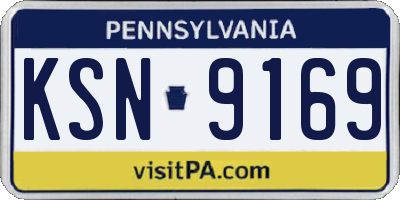 PA license plate KSN9169
