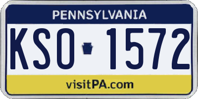 PA license plate KSO1572