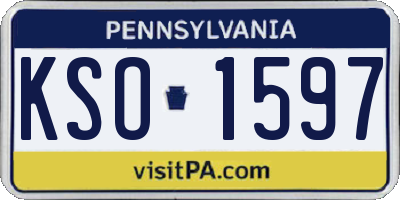 PA license plate KSO1597