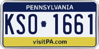 PA license plate KSO1661