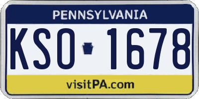 PA license plate KSO1678