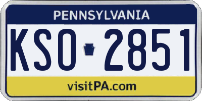 PA license plate KSO2851