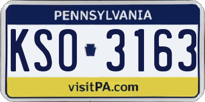 PA license plate KSO3163