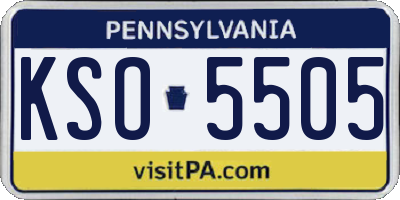 PA license plate KSO5505