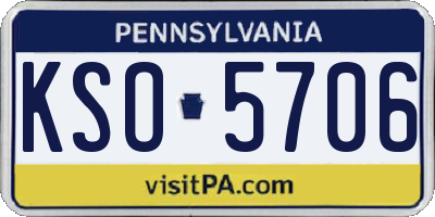 PA license plate KSO5706