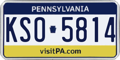 PA license plate KSO5814