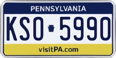 PA license plate KSO5990