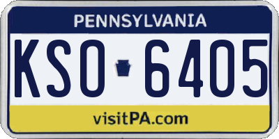 PA license plate KSO6405