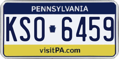 PA license plate KSO6459