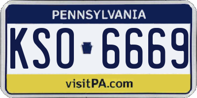 PA license plate KSO6669