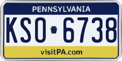 PA license plate KSO6738