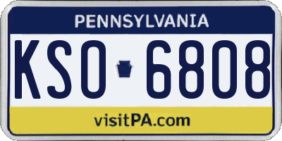 PA license plate KSO6808