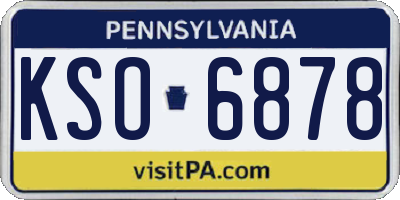 PA license plate KSO6878