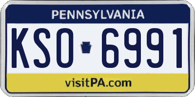 PA license plate KSO6991
