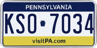 PA license plate KSO7034