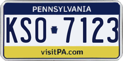 PA license plate KSO7123