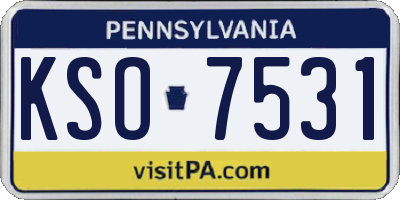 PA license plate KSO7531