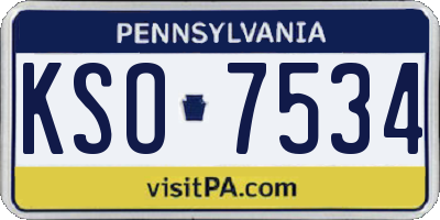 PA license plate KSO7534