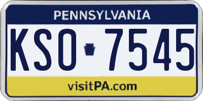 PA license plate KSO7545
