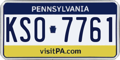 PA license plate KSO7761