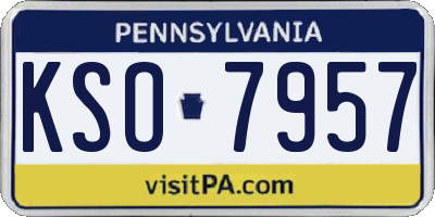 PA license plate KSO7957