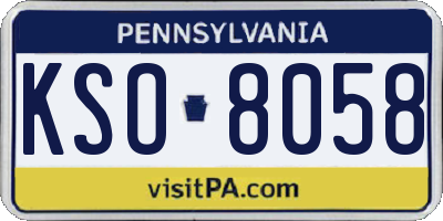 PA license plate KSO8058