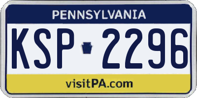 PA license plate KSP2296