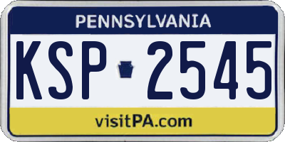PA license plate KSP2545