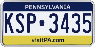 PA license plate KSP3435
