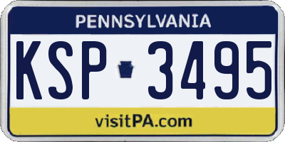 PA license plate KSP3495
