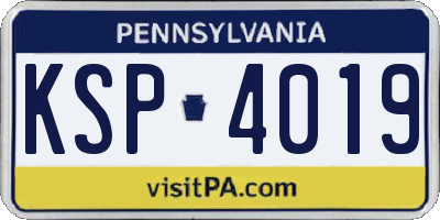 PA license plate KSP4019