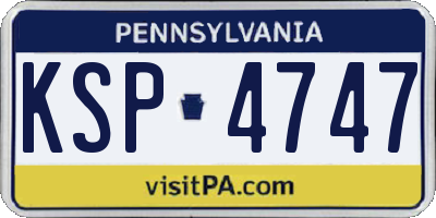 PA license plate KSP4747