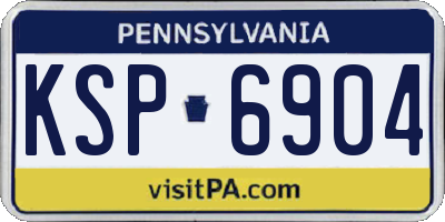 PA license plate KSP6904