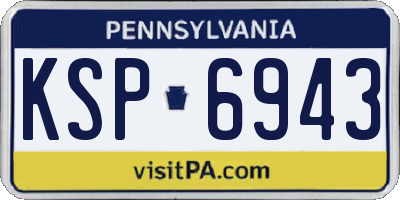 PA license plate KSP6943